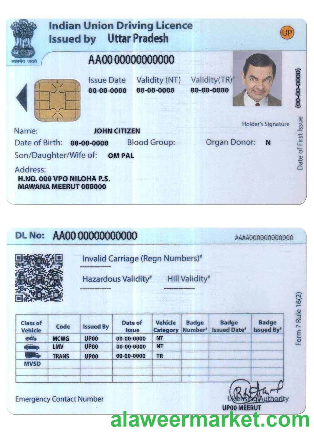 India Union driving license